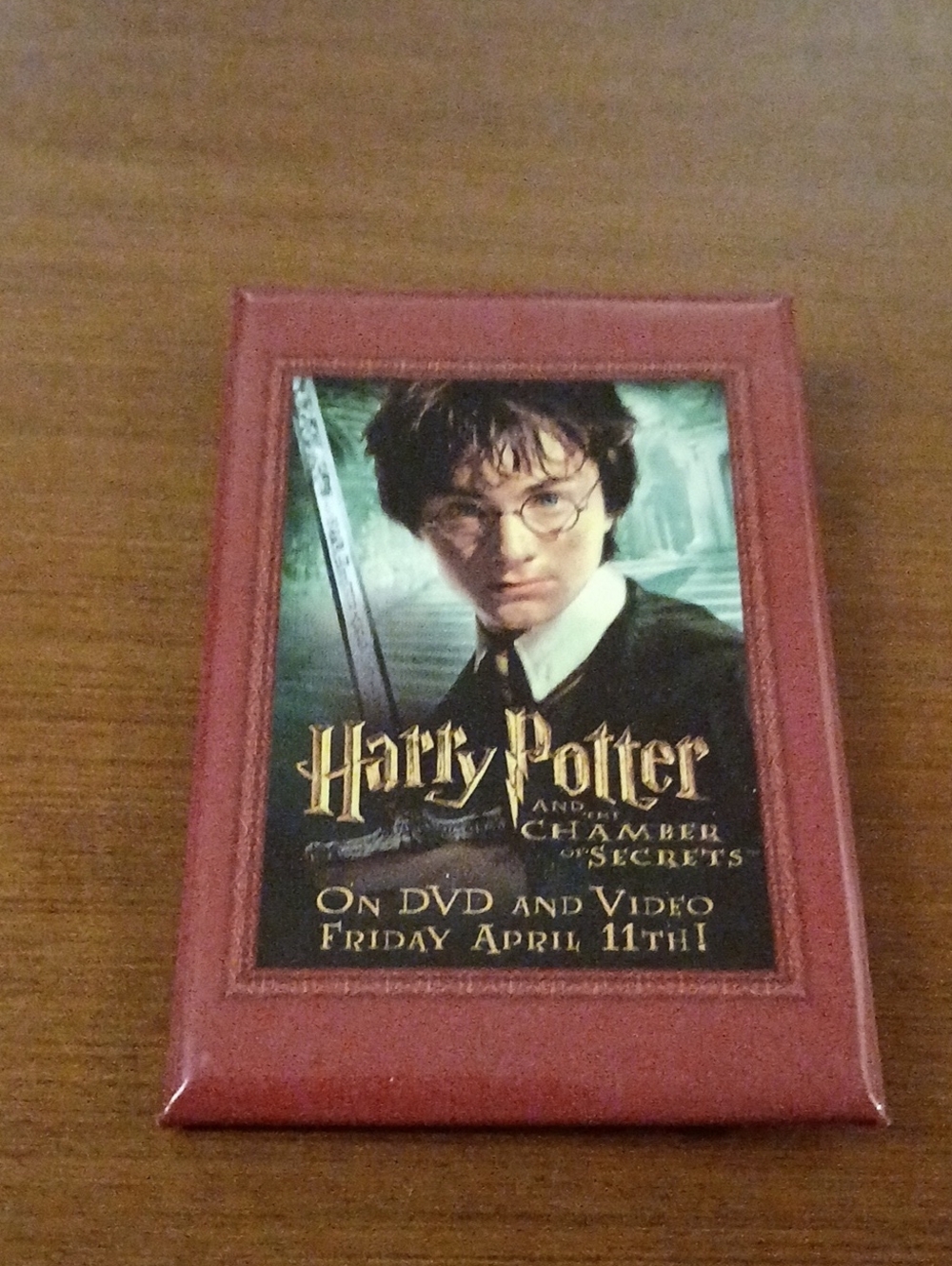 Red Framed Harry Potter Collectible Movie Pin 3" 2003